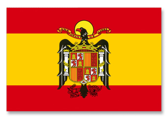 Bandera España con escudo Aguila San Juan